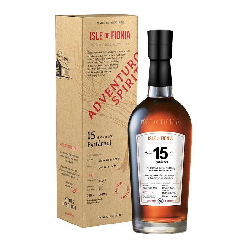 Isle of Fionia - 15 y.o. FYRT�RNET - Single Malt Danish Whisky 55,3% alk./vol. 700 ml.