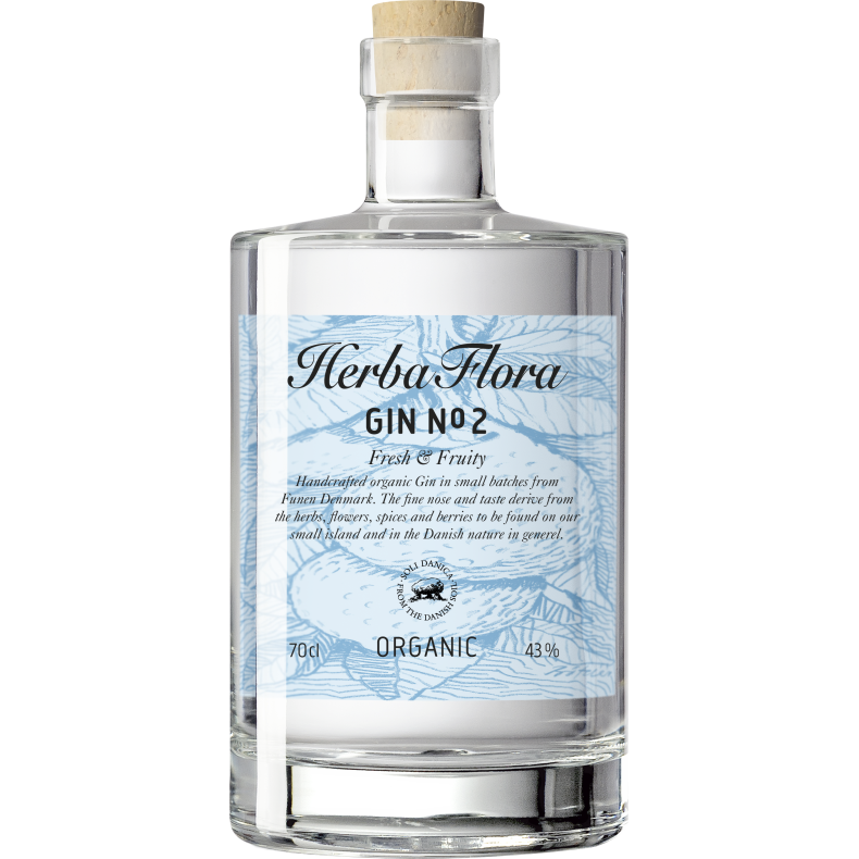 Herba Flora Gin - N2 GIN FRESH &amp; FRUITY - Organic 43% alk./vol. 700 ml.