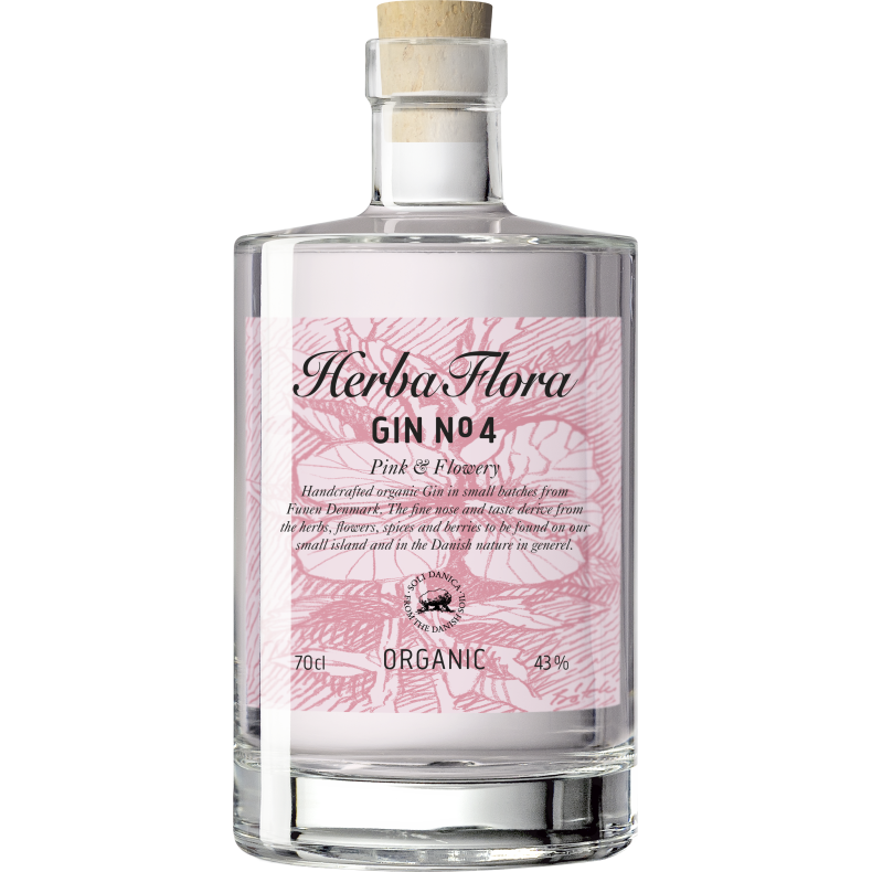 Herba Flora Gin -  N4 GIN PINK &amp; FLOWERY - Organic 43% alk./vol. 700 ml.