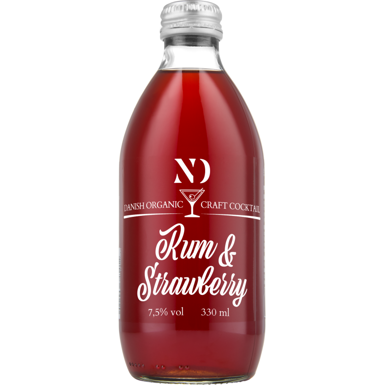 ND Craft Cocktail - RUM &amp; STRAWBERRY - Organic 7,5% alk./vol. 330 ml.