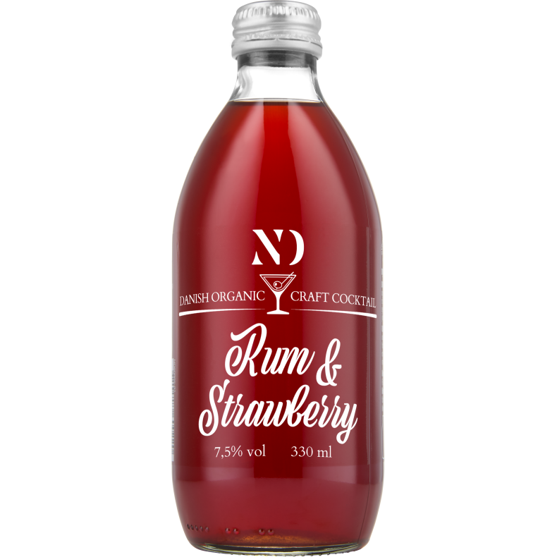 ND Craft Cocktail - RUM &amp; STRAWBERRY - Organic 7,5% alk./vol. 330 ml.