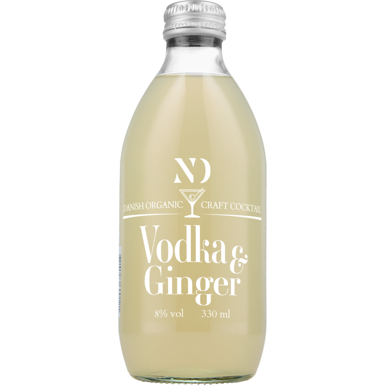 ND Craft Cocktail - VODKA &amp; GINGER - Organic 8% alk./vol. 330 ml.